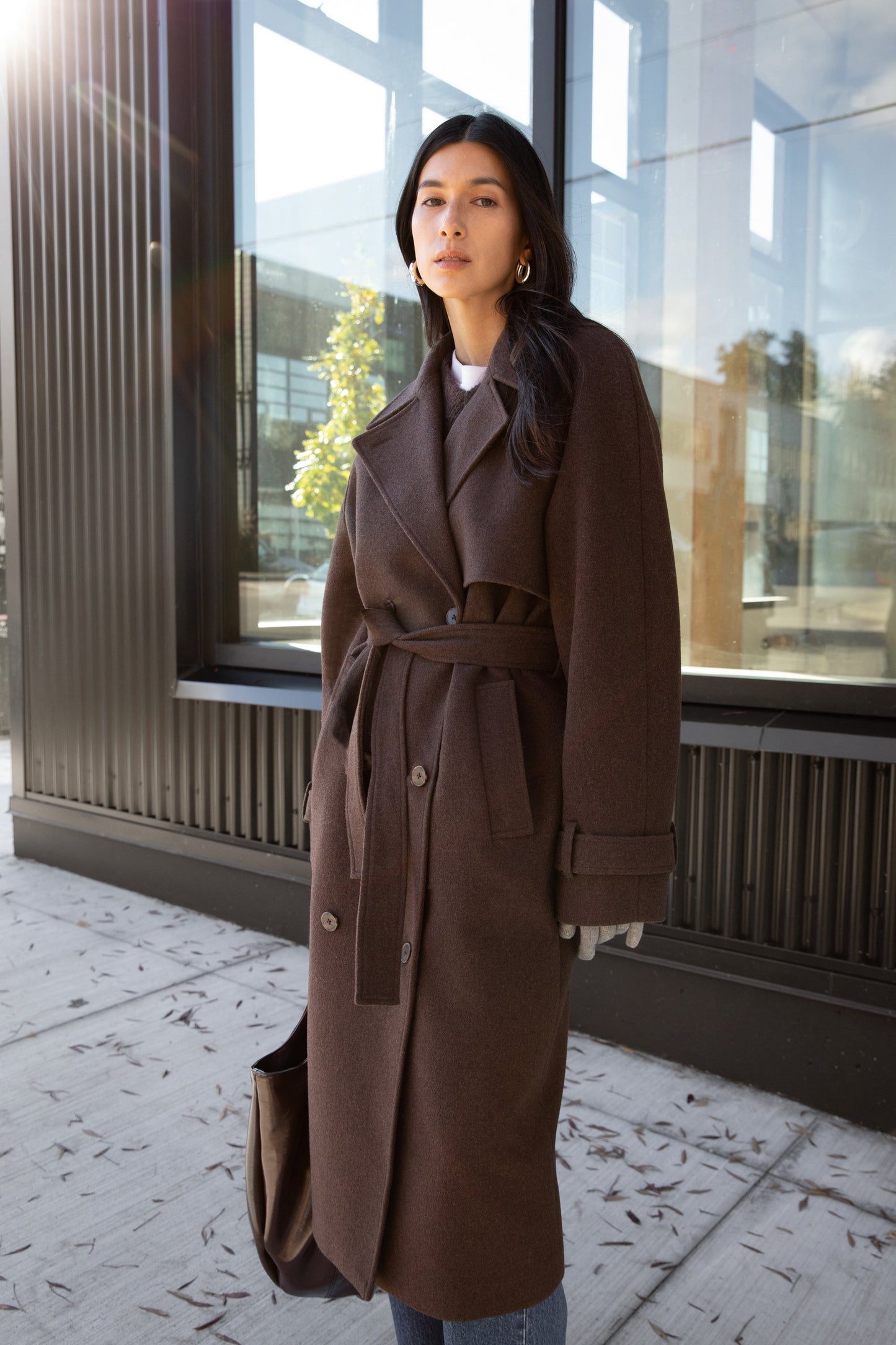 Elegant Brown Trench Coat