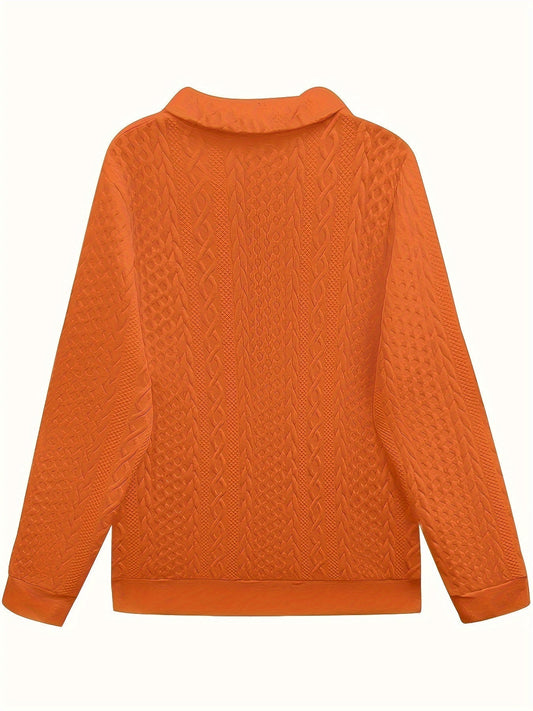 Elegant Long Sleeve Zipper Pocket Sweatshirt